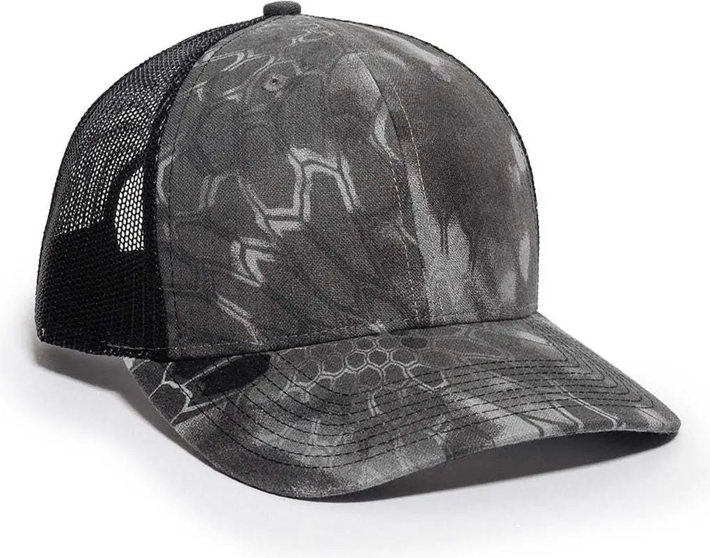 OC Sports OC771CAMO Adjustable Mesh Back Cap - Kryptek Raid Black - Kryptek Raid Black / 6 7/8’’ - 7 1/2’’