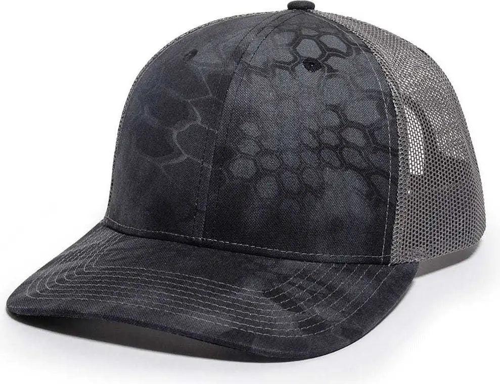 OC Sports OC771CAMO Adjustable Mesh Back Cap - Kryptek Typhon Charcoal - Kryptek Typhon Dark Gray / 6 7/8’’ - 7 1/2’’
