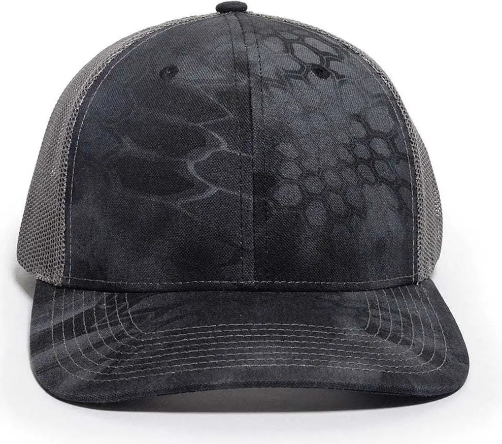 OC Sports OC771CAMO Adjustable Mesh Back Cap - Kryptek Typhon Charcoal - Kryptek Typhon Dark Gray / 6 7/8’’ - 7 1/2’’