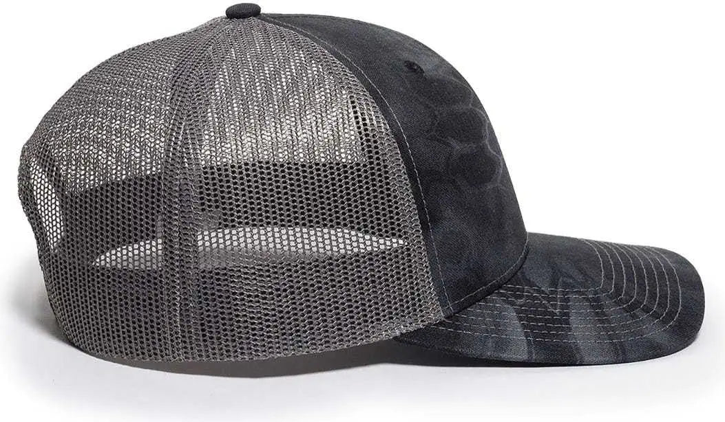 OC Sports OC771CAMO Adjustable Mesh Back Cap - Kryptek Typhon Charcoal - Kryptek Typhon Dark Gray / 6 7/8’’ - 7 1/2’’