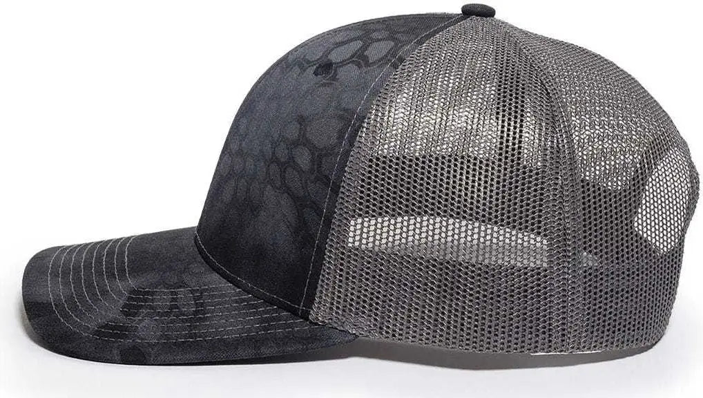 OC Sports OC771CAMO Adjustable Mesh Back Cap - Kryptek Typhon Charcoal - Kryptek Typhon Dark Gray / 6 7/8’’ - 7 1/2’’