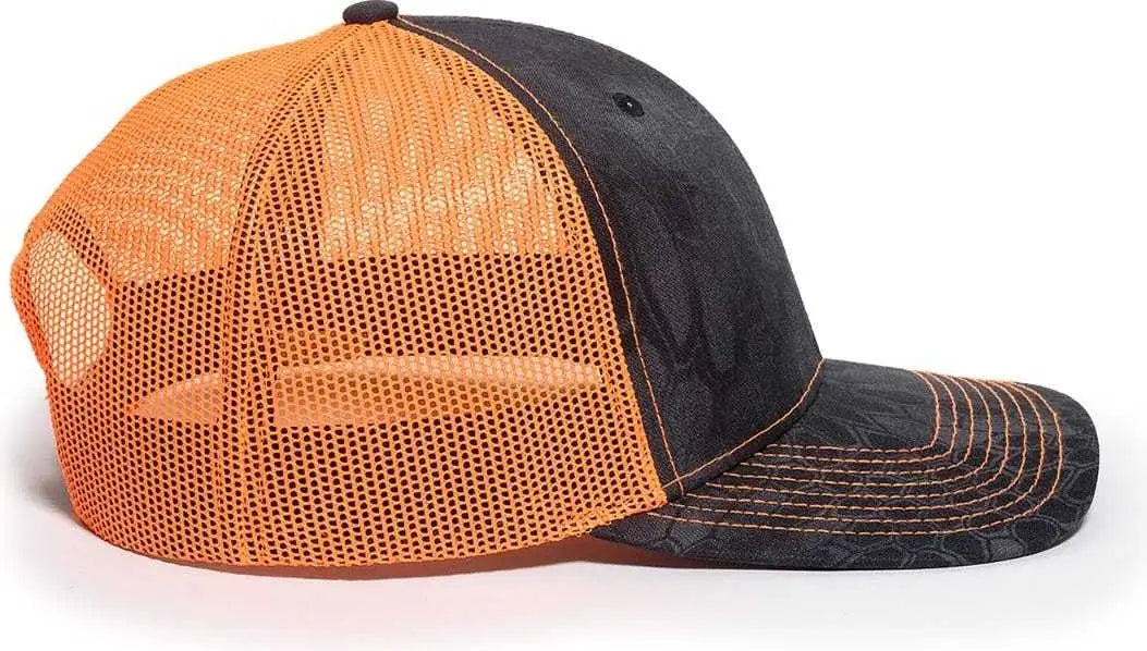 OC Sports OC771CAMO Adjustable Mesh Back Cap - Kryptek Typhon Neon Orange - Kryptek Typhon Orange / 6 7/8’’ - 7 1/2’’