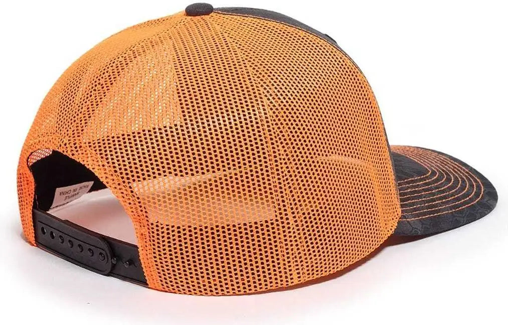 OC Sports OC771CAMO Adjustable Mesh Back Cap - Kryptek Typhon Neon Orange - Kryptek Typhon Orange / 6 7/8’’ - 7 1/2’’