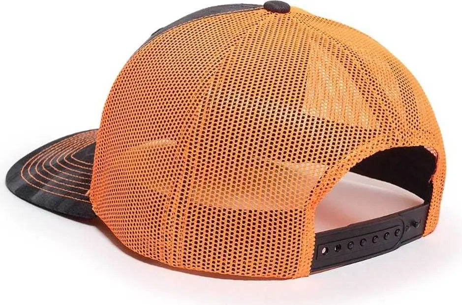 OC Sports OC771CAMO Adjustable Mesh Back Cap - Kryptek Typhon Neon Orange - Kryptek Typhon Orange / 6 7/8’’ - 7 1/2’’