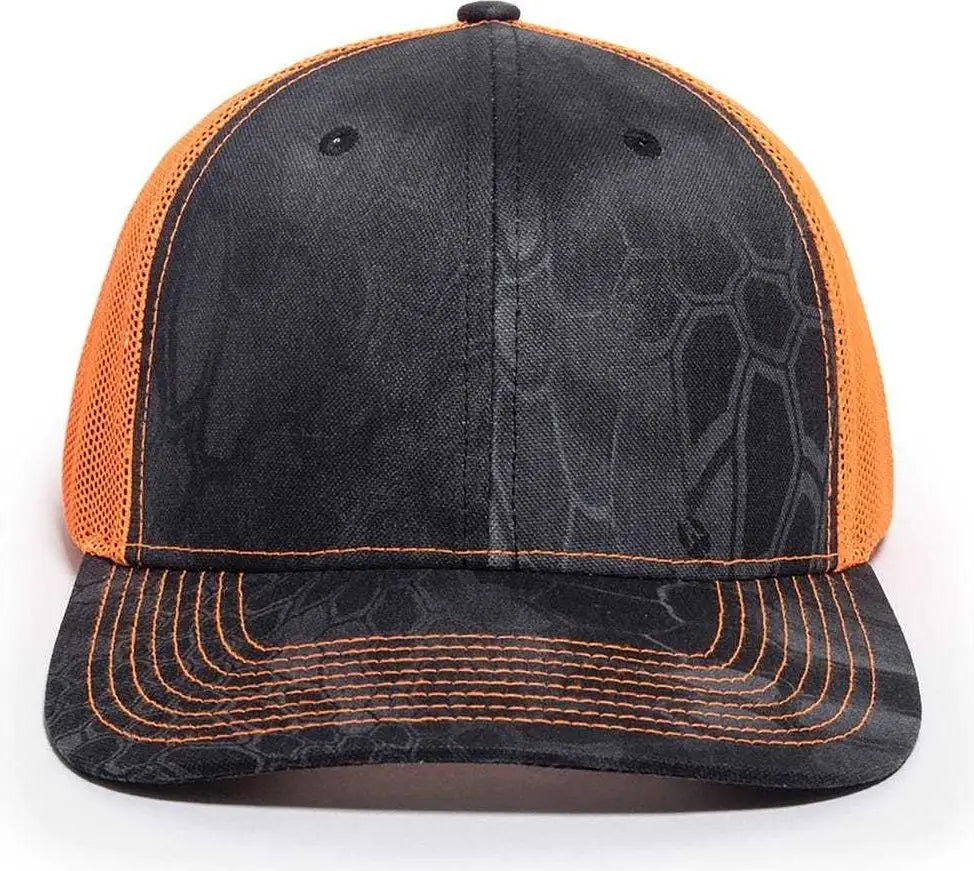OC Sports OC771CAMO Adjustable Mesh Back Cap - Kryptek Typhon Neon Orange - Kryptek Typhon Orange / 6 7/8’’ - 7 1/2’’