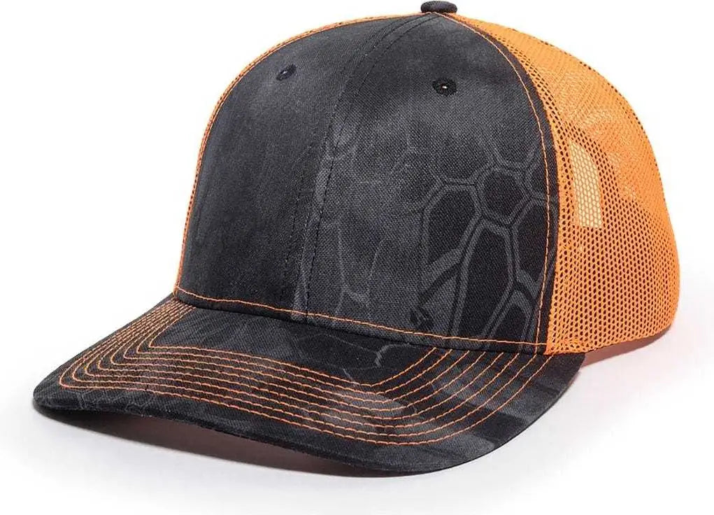 OC Sports OC771CAMO Adjustable Mesh Back Cap - Kryptek Typhon Neon Orange - Kryptek Typhon Orange / 6 7/8’’ - 7 1/2’’