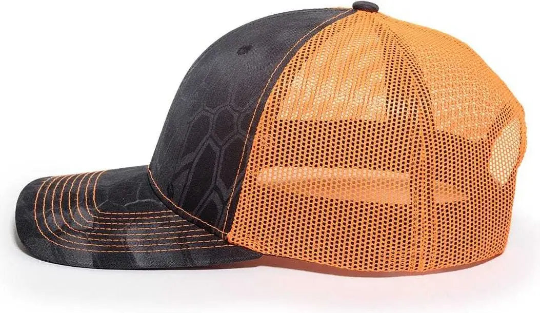 OC Sports OC771CAMO Adjustable Mesh Back Cap - Kryptek Typhon Neon Orange - Kryptek Typhon Orange / 6 7/8’’ - 7 1/2’’