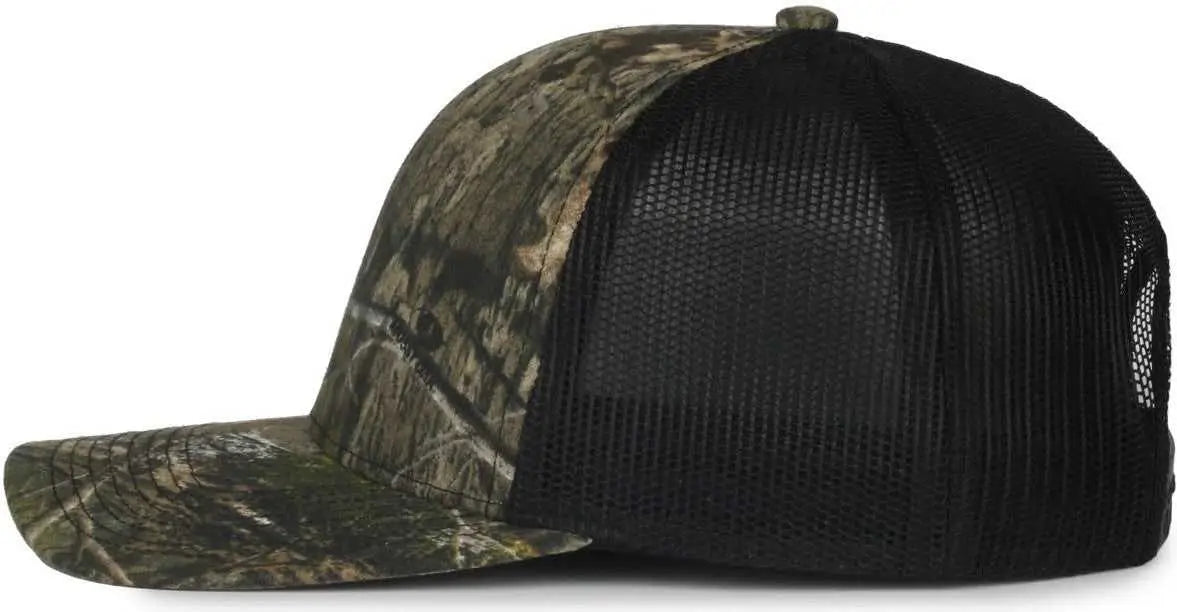 OC Sports OC771CAMO Adjustable Mesh Back Cap - Mossy Oak Country DNA Black - Mossy Oak Black / OSFM