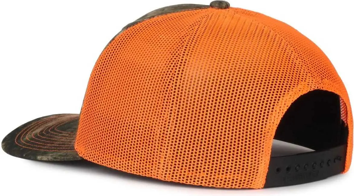 OC Sports OC771CAMO Adjustable Mesh Back Cap - Mossy Oak Country DNA Neon Orange