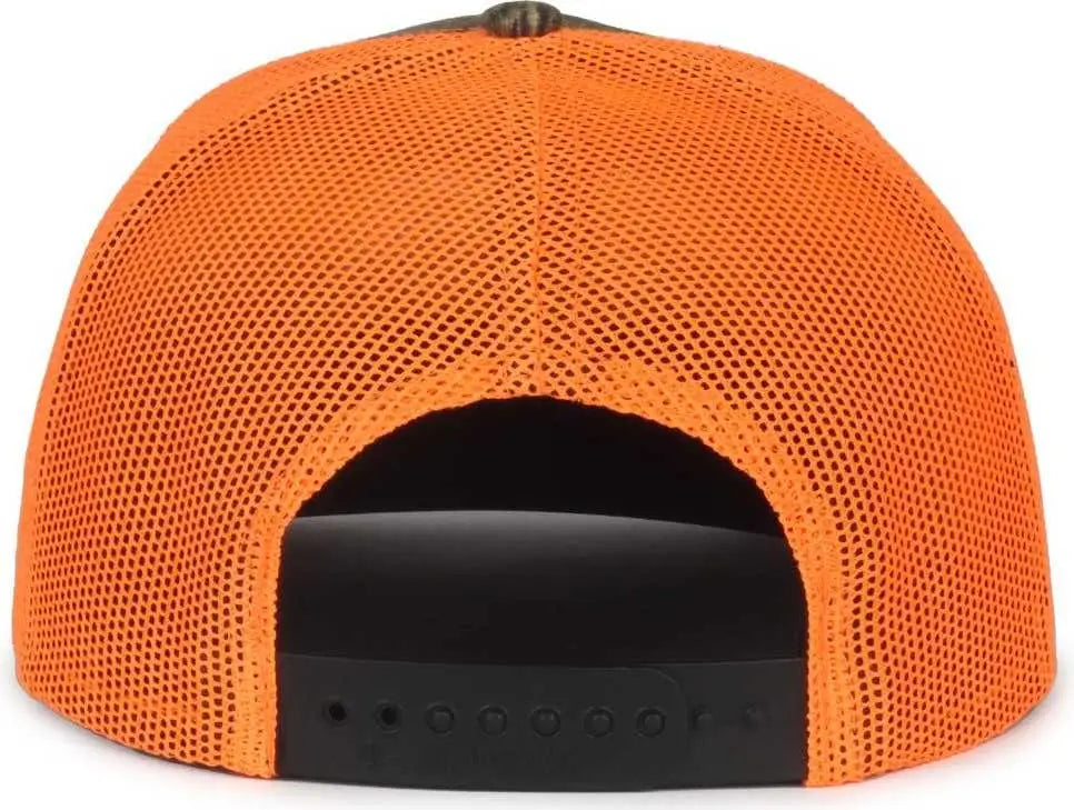 OC Sports OC771CAMO Adjustable Mesh Back Cap - Mossy Oak Country DNA Neon Orange