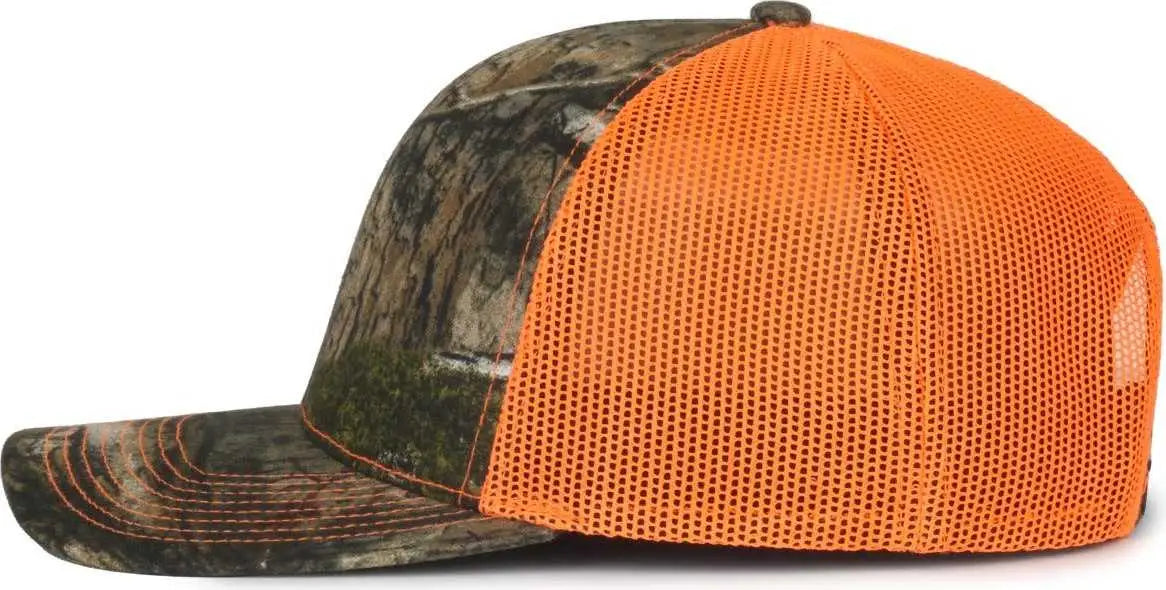 OC Sports OC771CAMO Adjustable Mesh Back Cap - Mossy Oak Country DNA Neon Orange