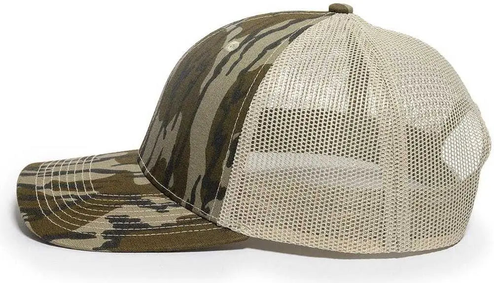 OC Sports OC771CAMO Adjustable Mesh Back Cap - Mossy Oak Original Bottomland Tan