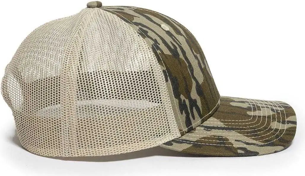 OC Sports OC771CAMO Adjustable Mesh Back Cap - Mossy Oak Original Bottomland Tan