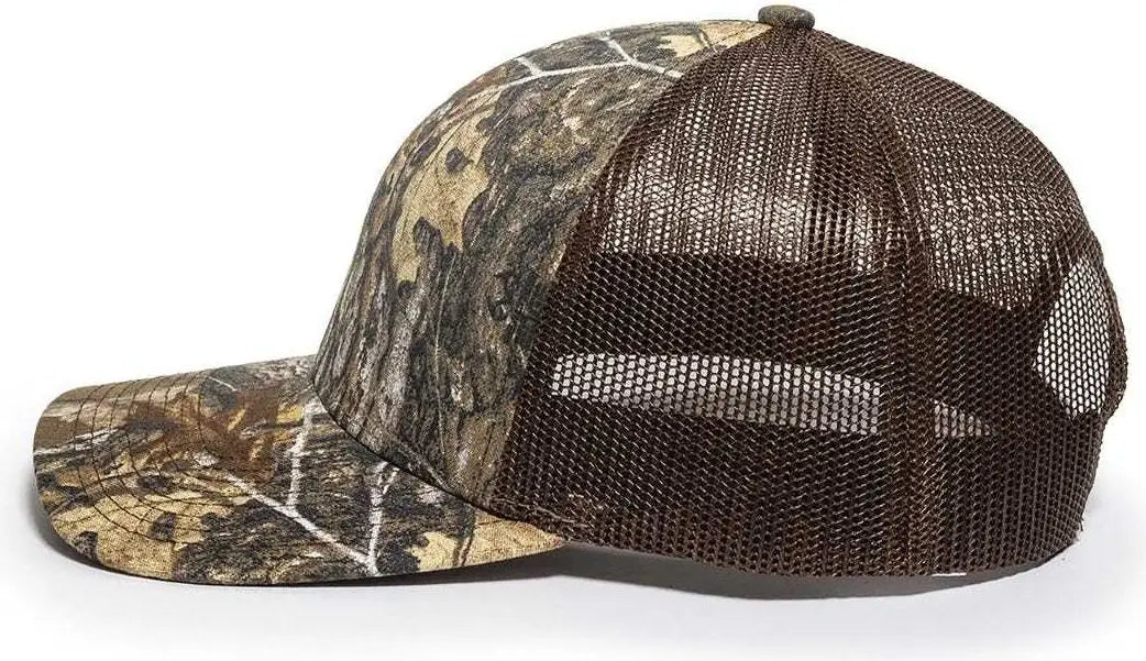 OC Sports OC771CAMO Adjustable Mesh Back Cap - Realtree Edge Brown - Realtree Edge Brown / 6 7/8’’ - 7 1/2’’
