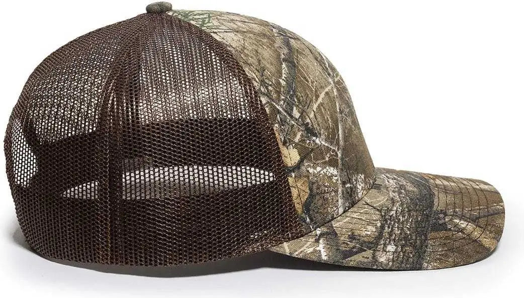 OC Sports OC771CAMO Adjustable Mesh Back Cap - Realtree Edge Brown - Realtree Edge Brown / 6 7/8’’ - 7 1/2’’
