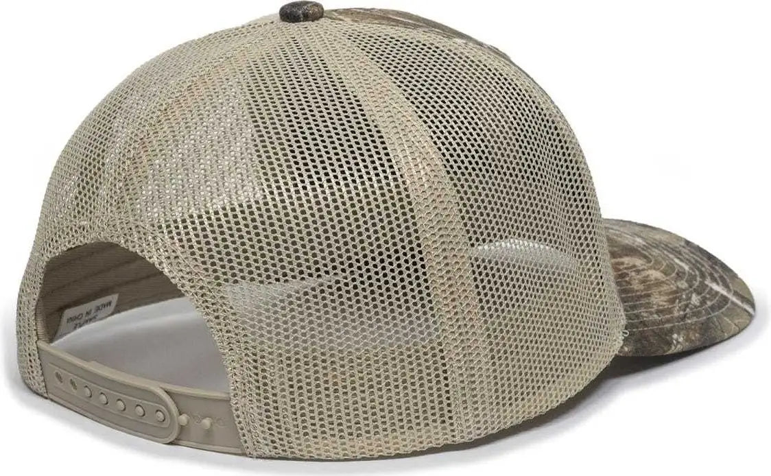 OC Sports OC771CAMO Adjustable Mesh Back Cap - Realtree Edge Tan