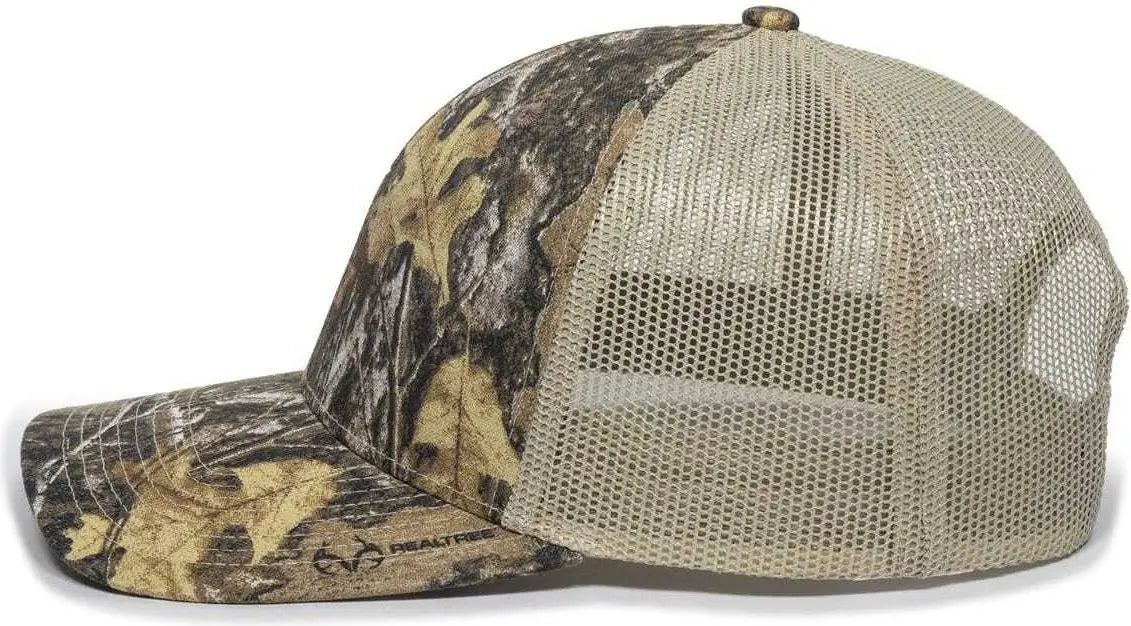 OC Sports OC771CAMO Adjustable Mesh Back Cap - Realtree Edge Tan