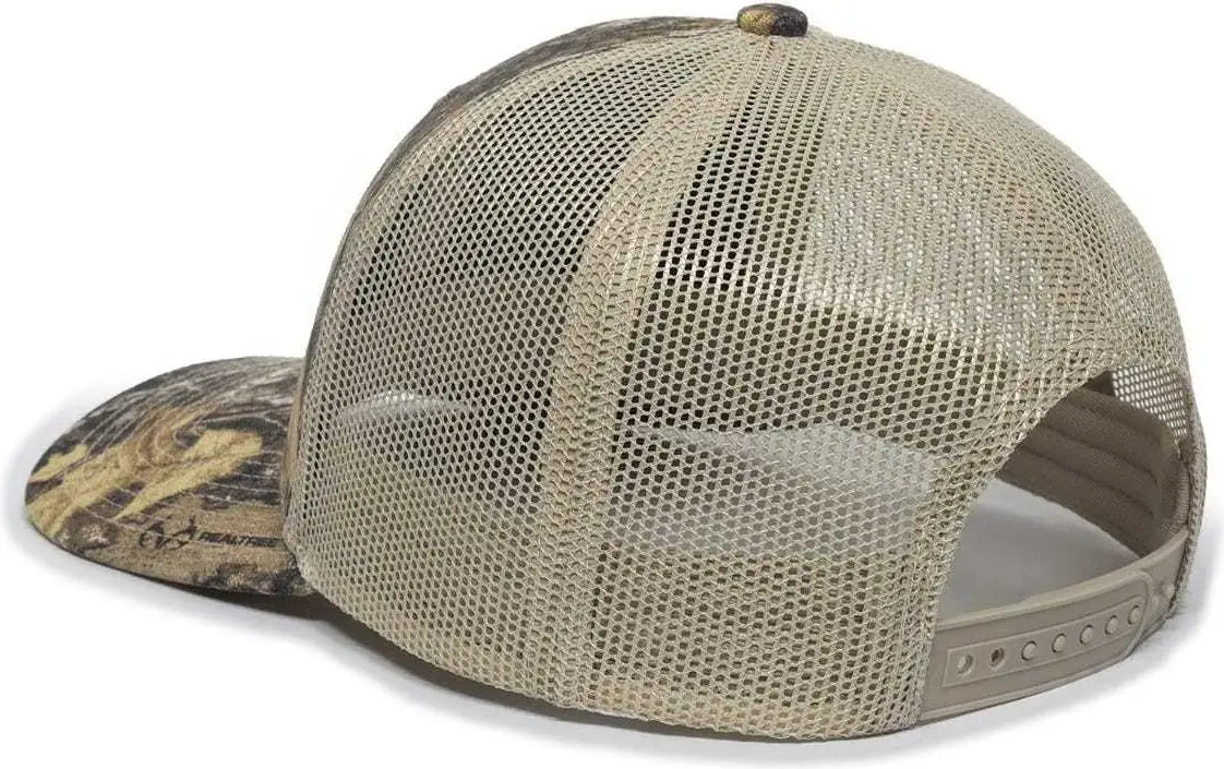 OC Sports OC771CAMO Adjustable Mesh Back Cap - Realtree Edge Tan