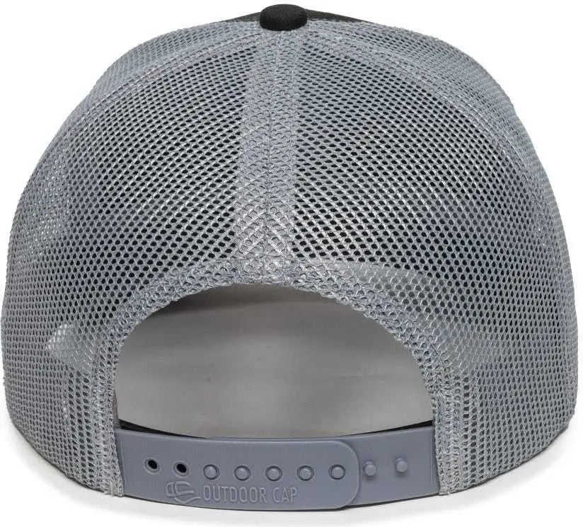 OC Sports OC771P Slight Pre-Curved Sublimated Visor Cap - Black Light Gray Aqua - Black Gray / 6 7/8’’ - 7 1/2’’