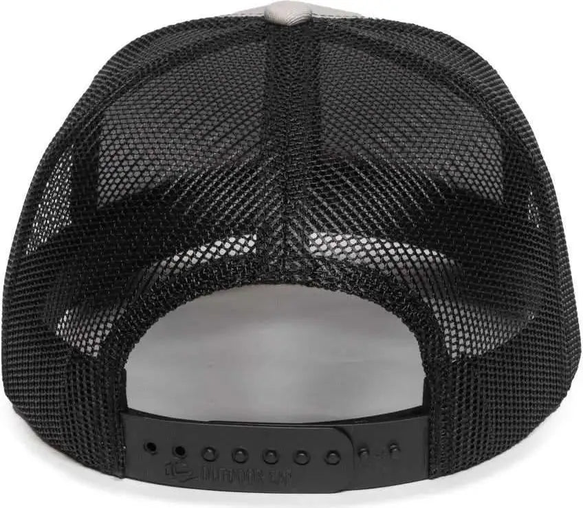OC Sports OC771P Slight Pre-Curved Sublimated Visor Cap - Light Gray Black Aqua - Gray Black / 6 7/8’’ - 7 1/2’’