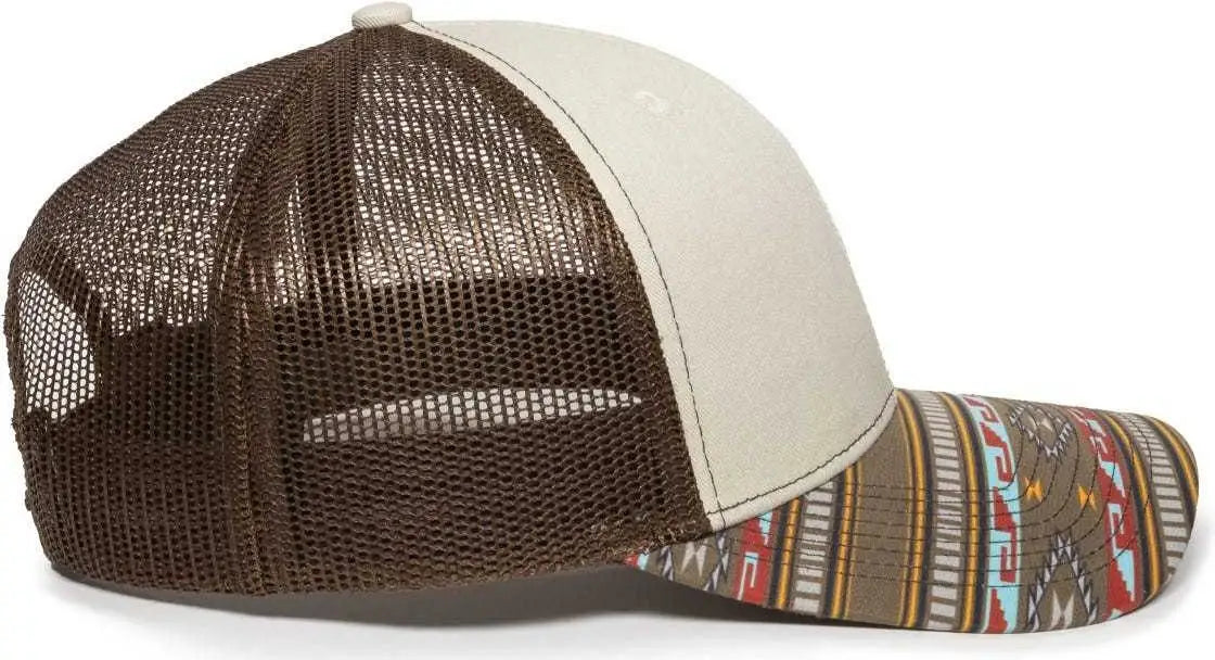 OC Sports OC771P Slight Pre-Curved Sublimated Visor Cap - Stone Brown Gold - Light Gray Brown / 6 7/8’’ - 7 1/2’’