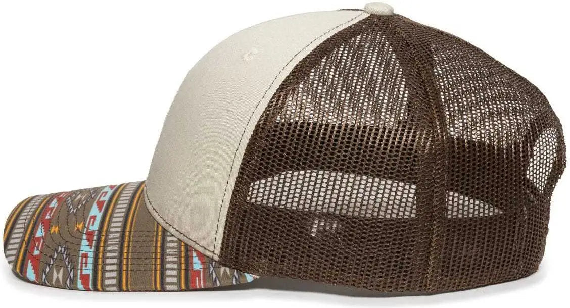 OC Sports OC771P Slight Pre-Curved Sublimated Visor Cap - Stone Brown Gold - Light Gray Brown / 6 7/8’’ - 7 1/2’’