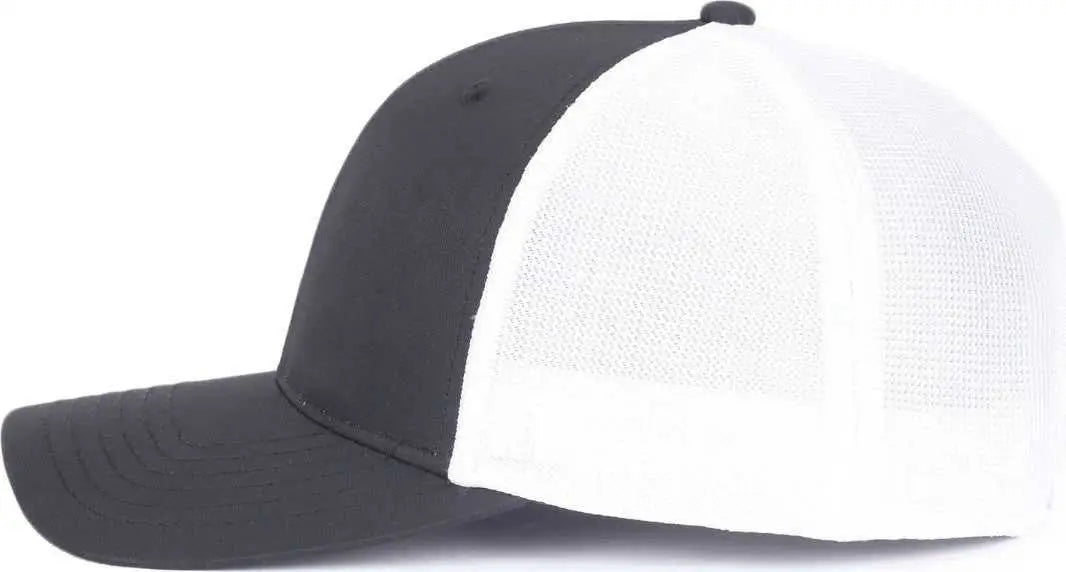 OC Sports OC771PF Slight Pre-Curved Visorr Cap - Black White - Black White / 6 7/8’’ - 7 1/2’’