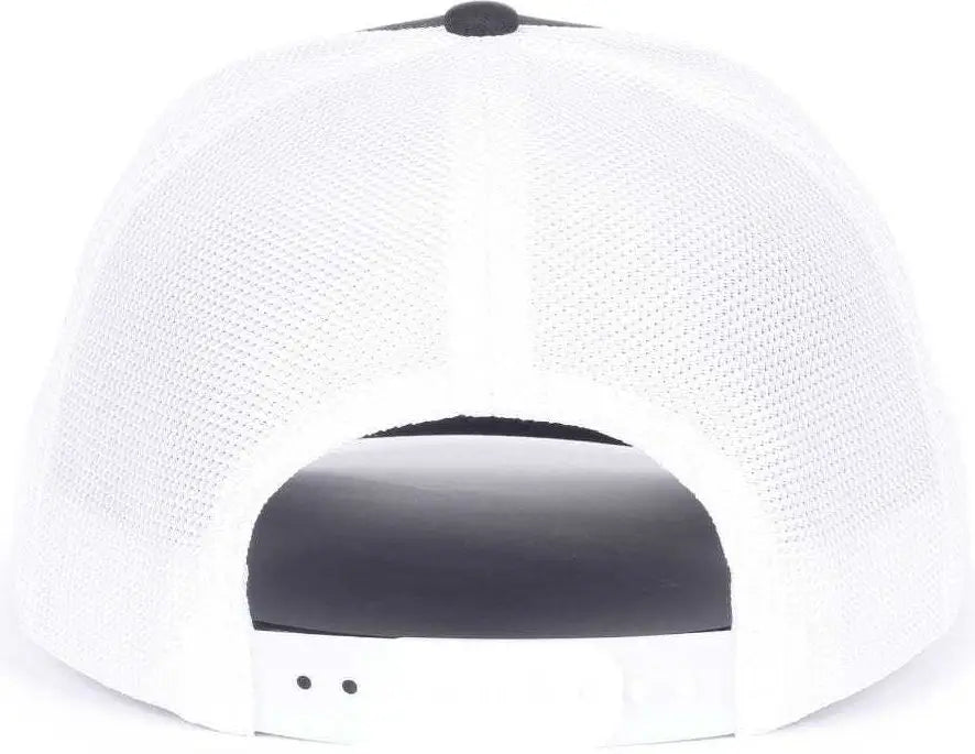 OC Sports OC771PF Slight Pre-Curved Visorr Cap - Black White - Black White / 6 7/8’’ - 7 1/2’’