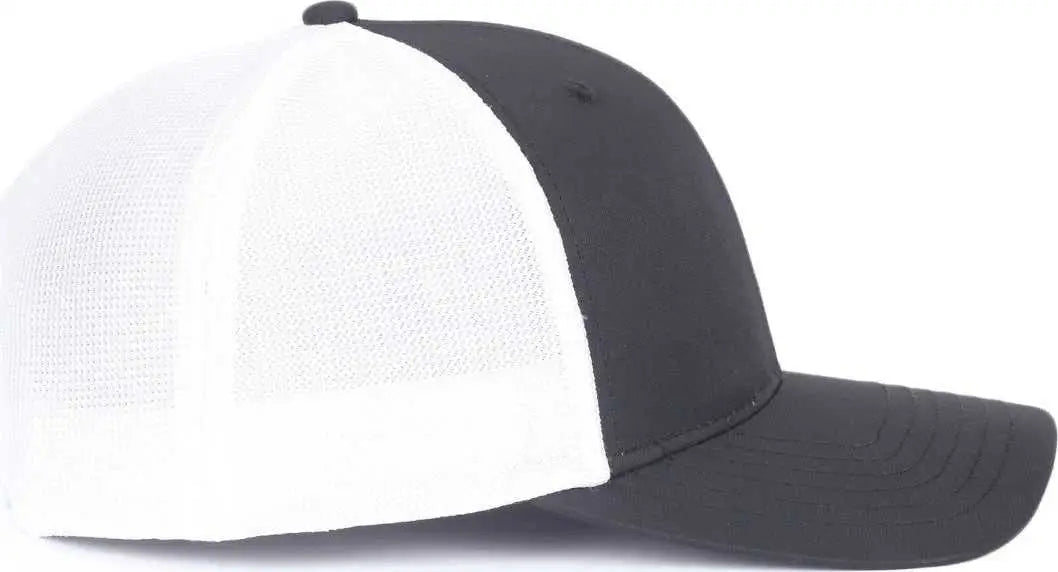 OC Sports OC771PF Slight Pre-Curved Visorr Cap - Black White - Black White / 6 7/8’’ - 7 1/2’’