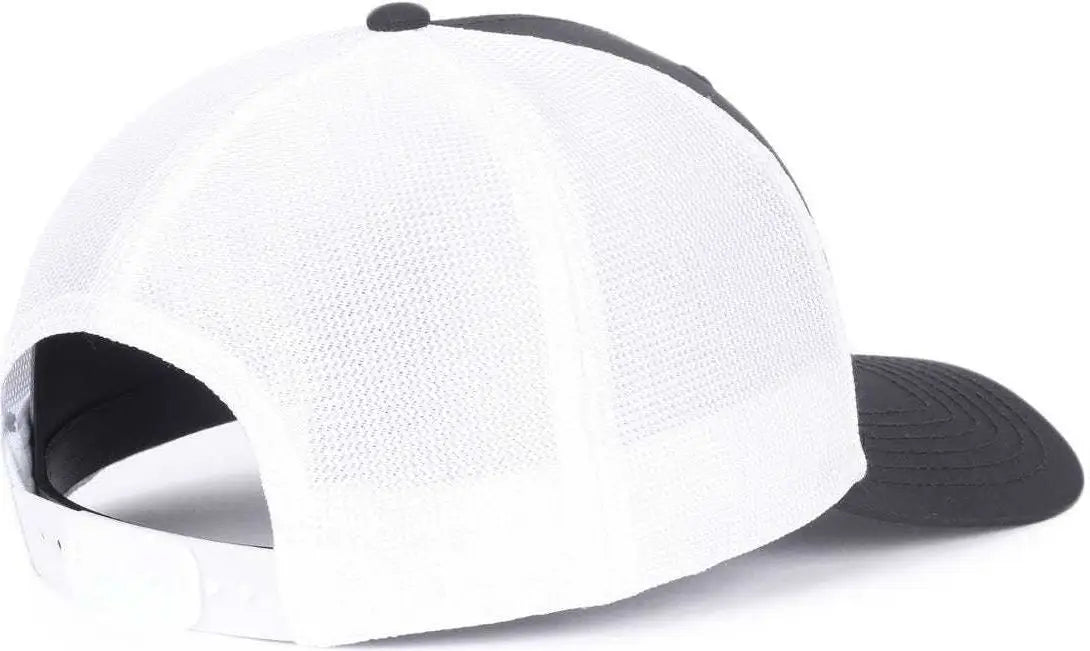 OC Sports OC771PF Slight Pre-Curved Visorr Cap - Black White - Black White / 6 7/8’’ - 7 1/2’’