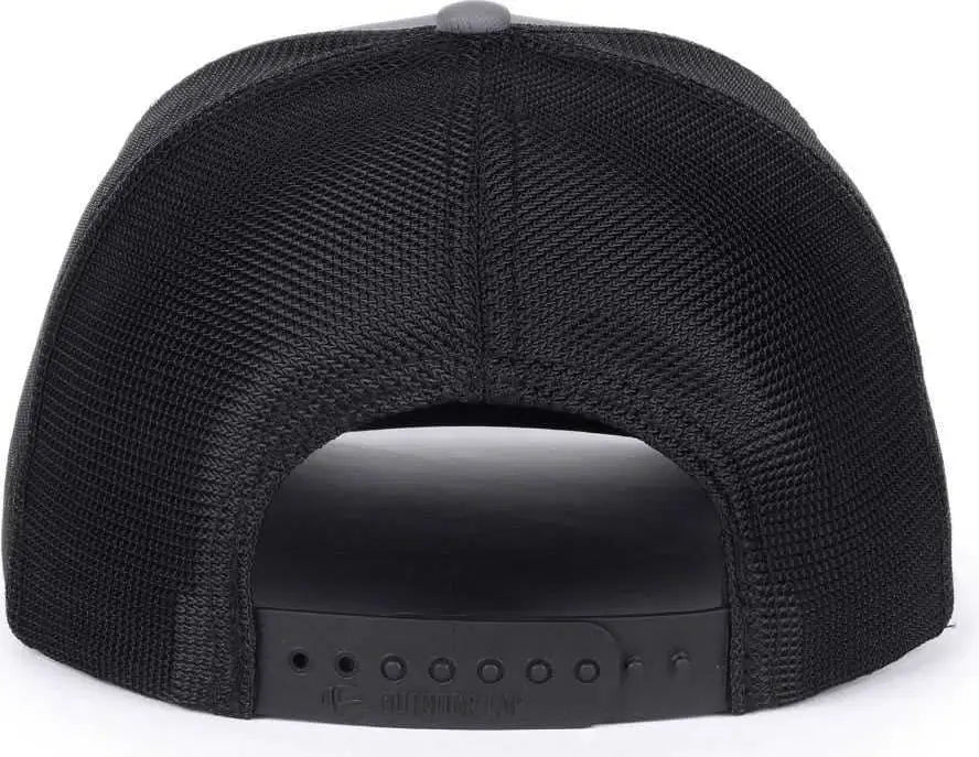 OC Sports OC771PF Slight Pre-Curved Visorr Cap - Charcoal Black - Dark Gray Black / 6 7/8’’ - 7 1/2’’