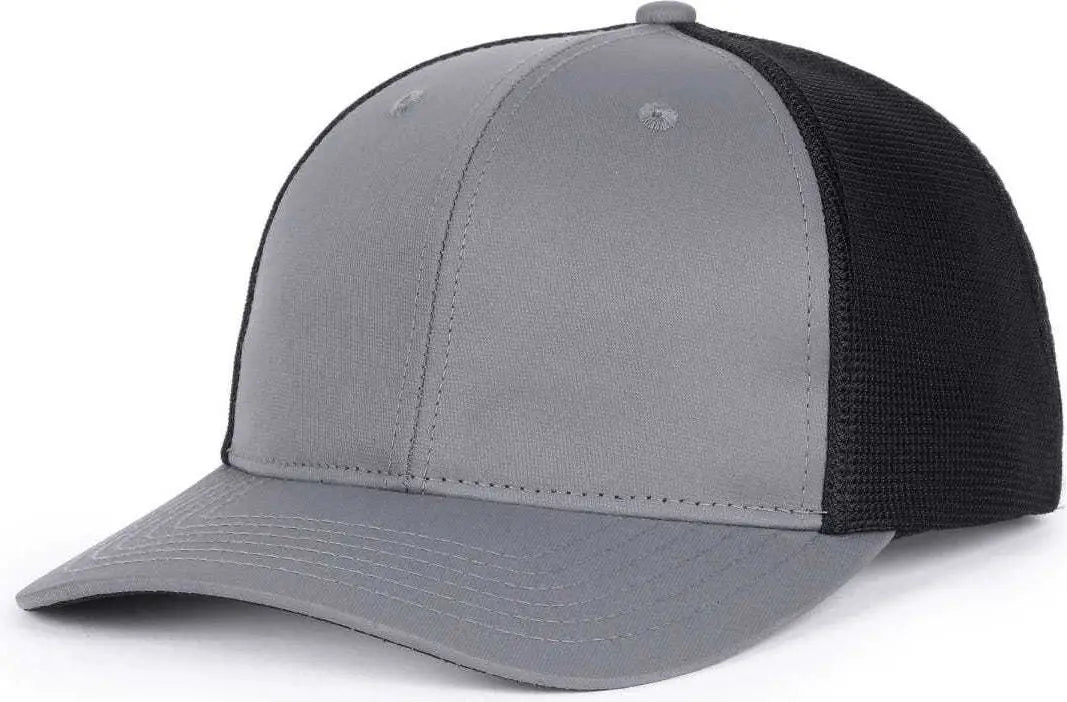 OC Sports OC771PF Slight Pre-Curved Visorr Cap - Charcoal Black - Dark Gray Black / 6 7/8’’ - 7 1/2’’