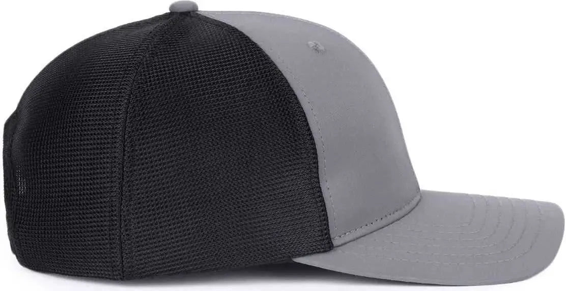 OC Sports OC771PF Slight Pre-Curved Visorr Cap - Charcoal Black - Dark Gray Black / 6 7/8’’ - 7 1/2’’