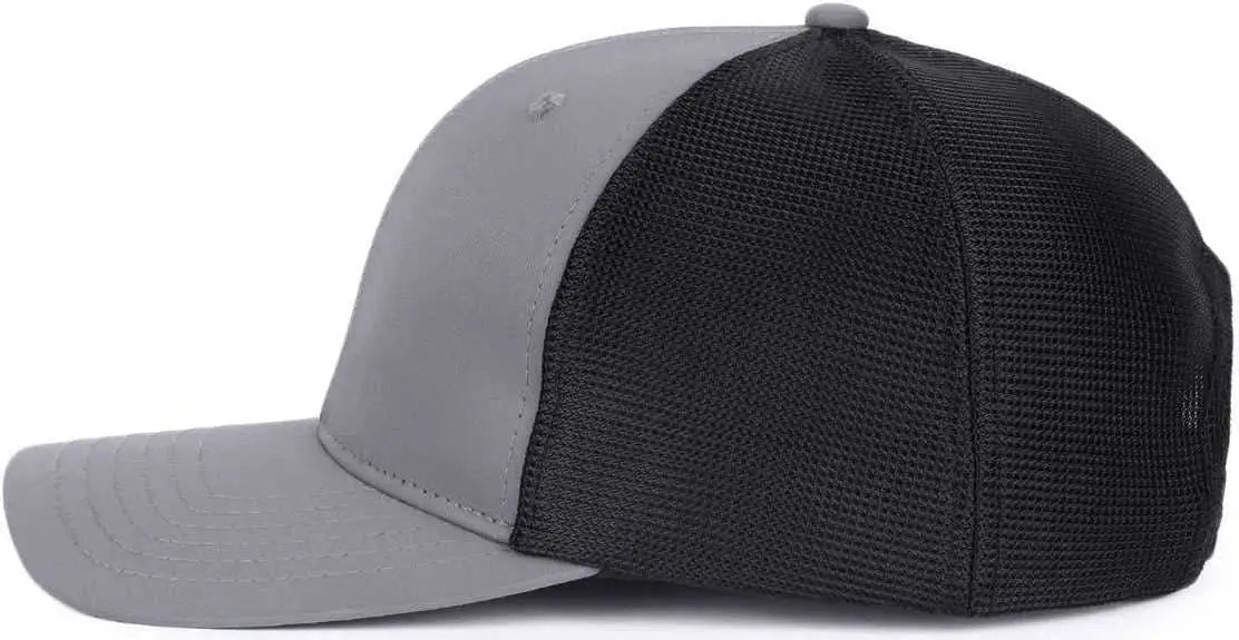 OC Sports OC771PF Slight Pre-Curved Visorr Cap - Charcoal Black - Dark Gray Black / 6 7/8’’ - 7 1/2’’