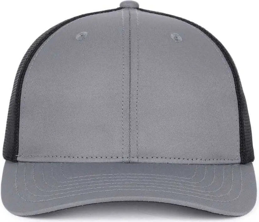 OC Sports OC771PF Slight Pre-Curved Visorr Cap - Charcoal Black - Dark Gray Black / 6 7/8’’ - 7 1/2’’