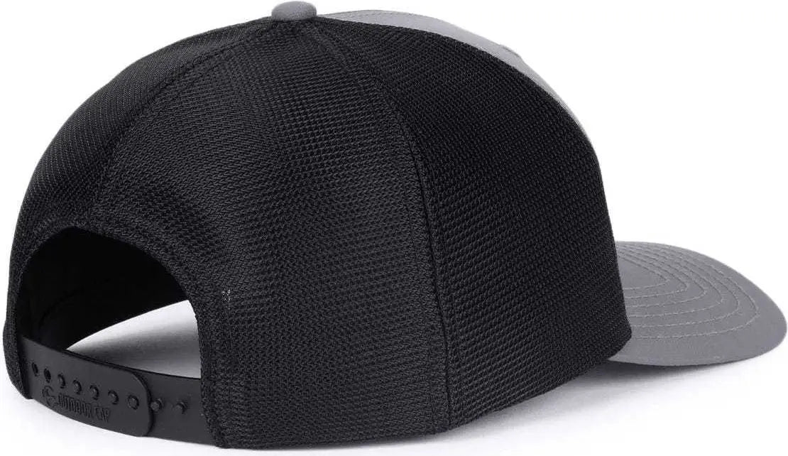 OC Sports OC771PF Slight Pre-Curved Visorr Cap - Charcoal Black - Dark Gray Black / 6 7/8’’ - 7 1/2’’