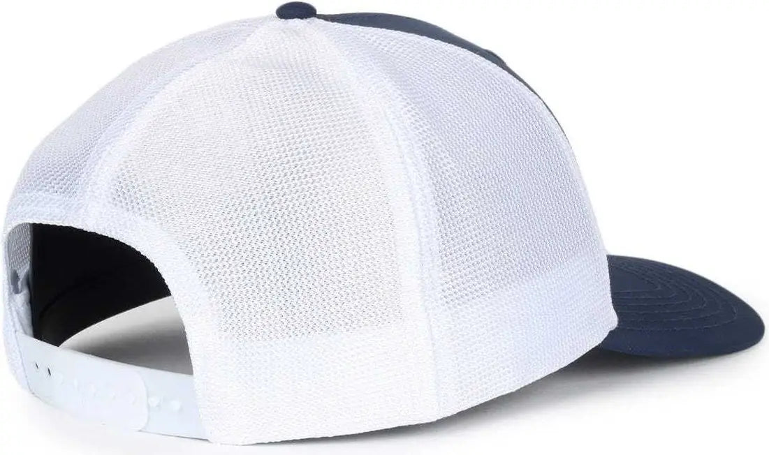 OC Sports OC771PF Slight Pre-Curved Visorr Cap - Navy White - Navy White / 6 7/8’’ - 7 1/2’’
