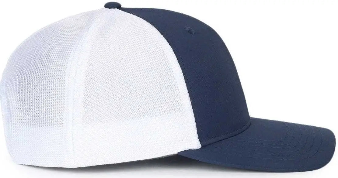 OC Sports OC771PF Slight Pre-Curved Visorr Cap - Navy White - Navy White / 6 7/8’’ - 7 1/2’’