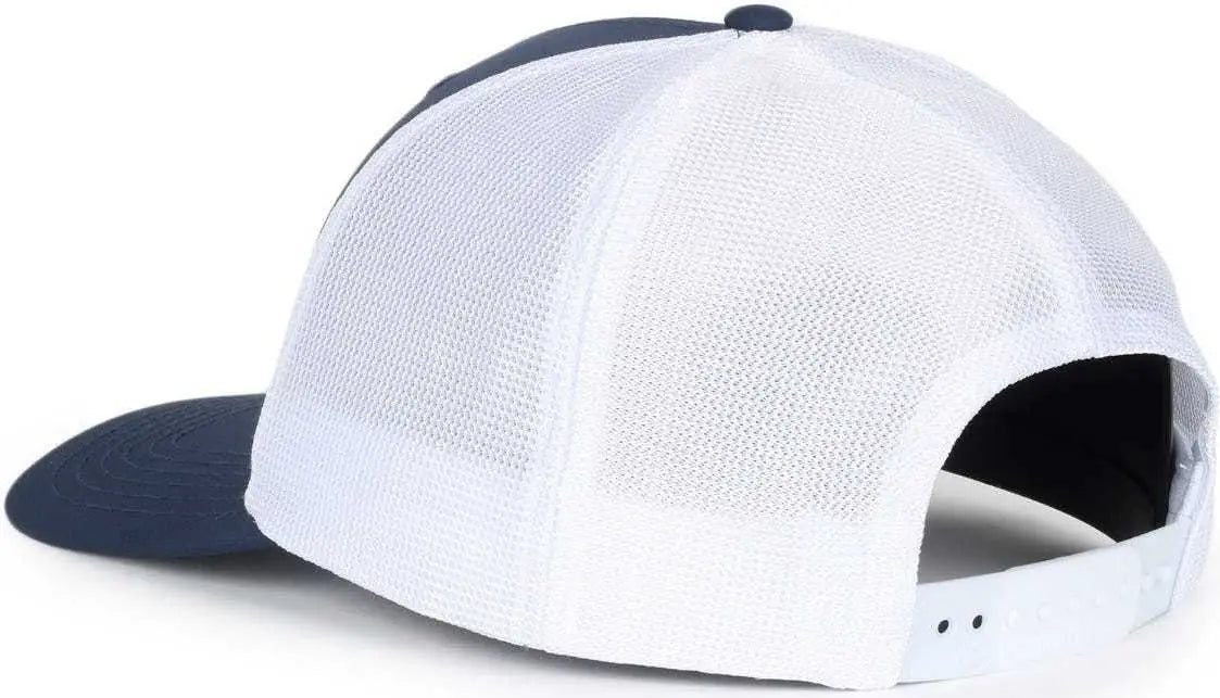 OC Sports OC771PF Slight Pre-Curved Visorr Cap - Navy White - Navy White / 6 7/8’’ - 7 1/2’’