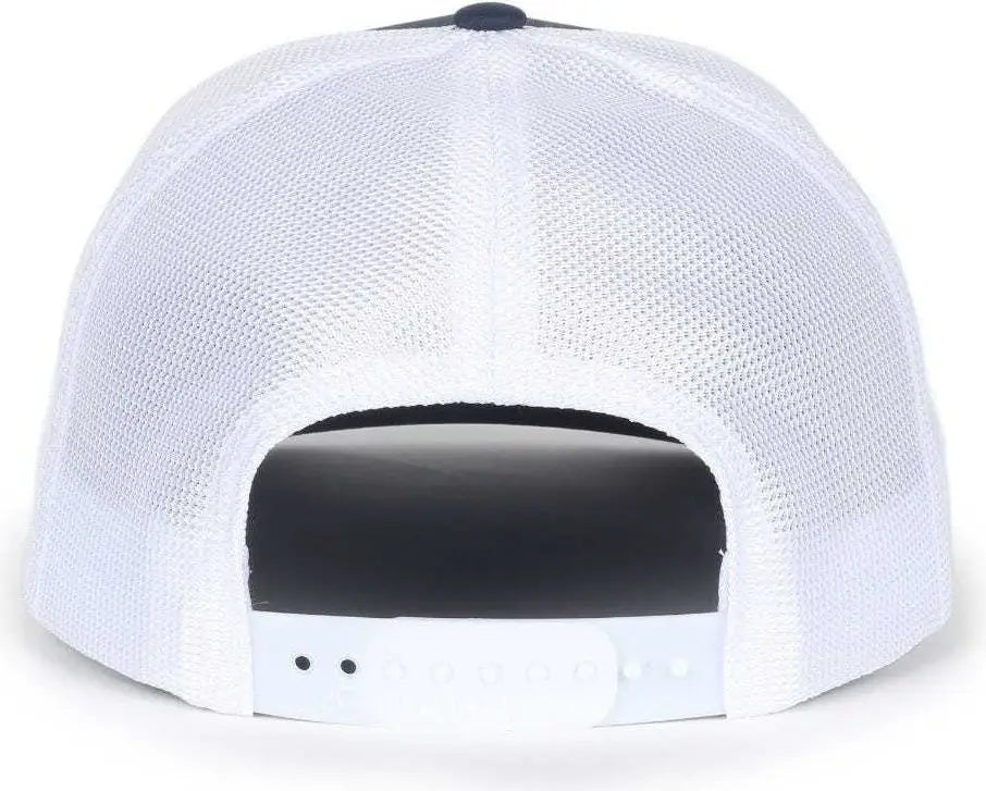 OC Sports OC771PF Slight Pre-Curved Visorr Cap - Navy White - Navy White / 6 7/8’’ - 7 1/2’’