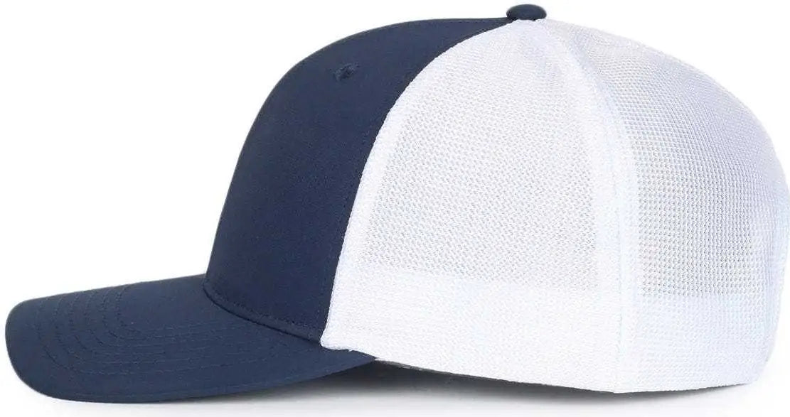 OC Sports OC771PF Slight Pre-Curved Visorr Cap - Navy White - Navy White / 6 7/8’’ - 7 1/2’’
