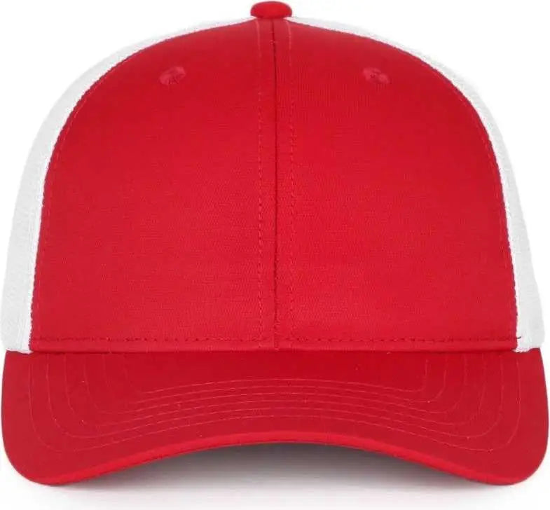 OC Sports OC771PF Slight Pre-Curved Visorr Cap - Red White - Red White / 6 7/8’’ - 7 1/2’’