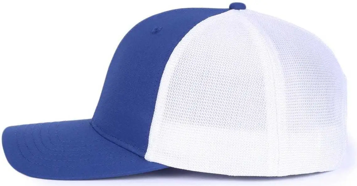 OC Sports OC771PF Slight Pre-Curved Visorr Cap - Royal White - Royal White / 6 7/8’’ - 7 1/2’’