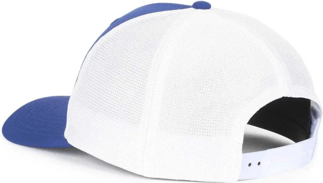 OC Sports OC771PF Slight Pre-Curved Visorr Cap - Royal White - Royal White / 6 7/8’’ - 7 1/2’’