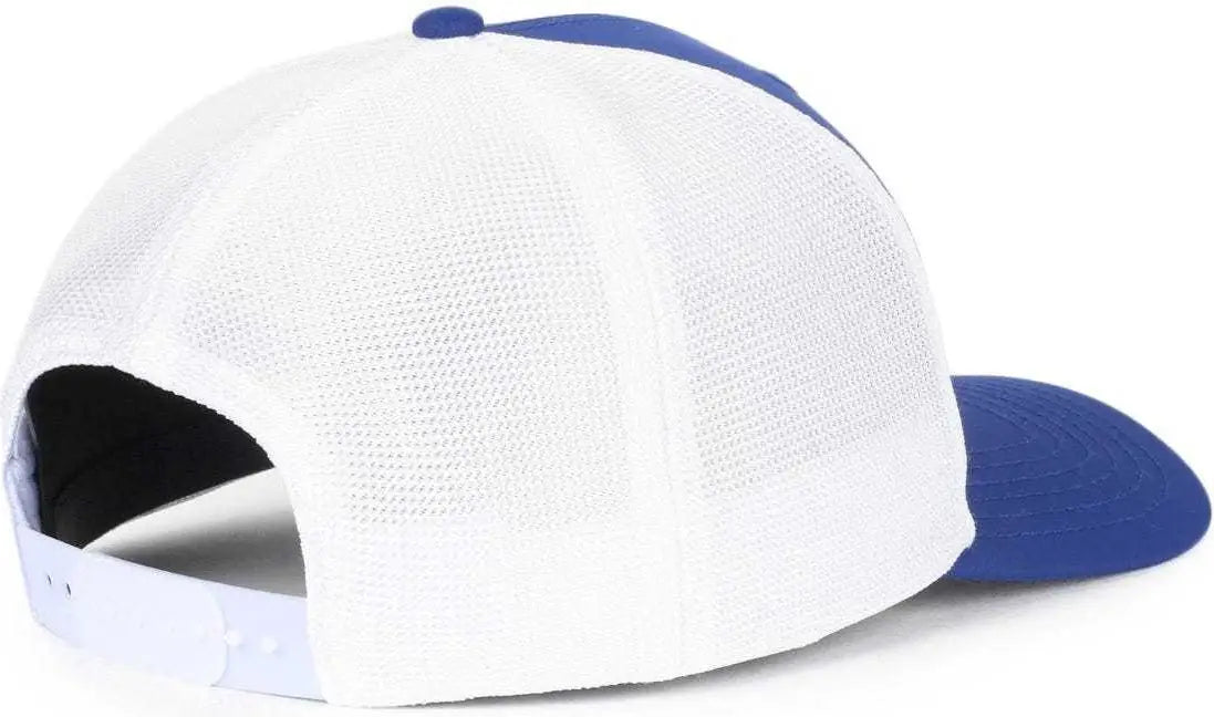 OC Sports OC771PF Slight Pre-Curved Visorr Cap - Royal White - Royal White / 6 7/8’’ - 7 1/2’’