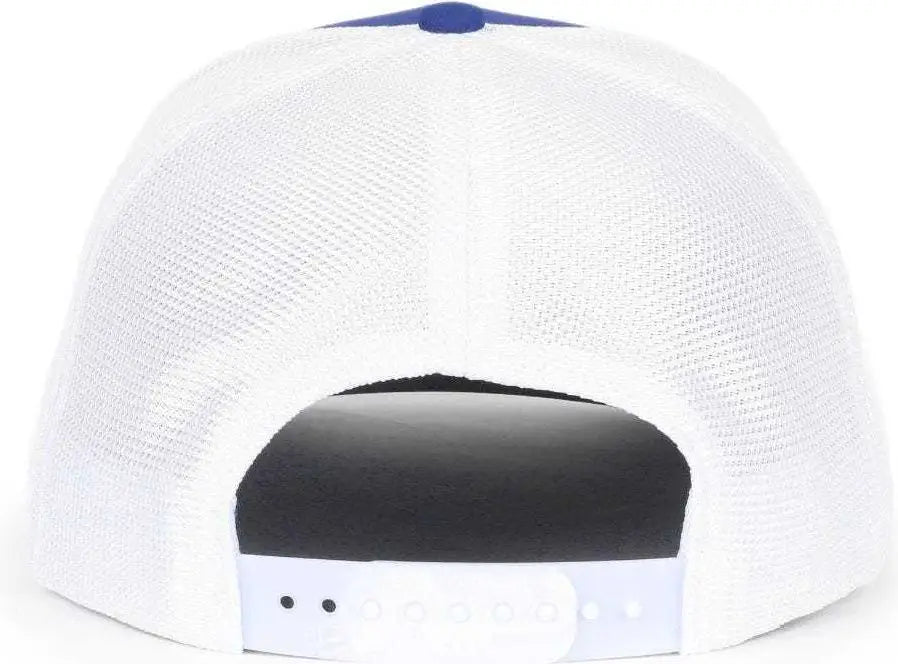 OC Sports OC771PF Slight Pre-Curved Visorr Cap - Royal White - Royal White / 6 7/8’’ - 7 1/2’’
