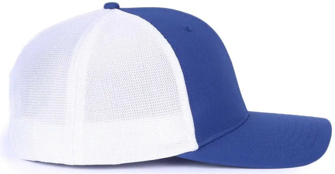 OC Sports OC771PF Slight Pre-Curved Visorr Cap - Royal White - Royal White / 6 7/8’’ - 7 1/2’’