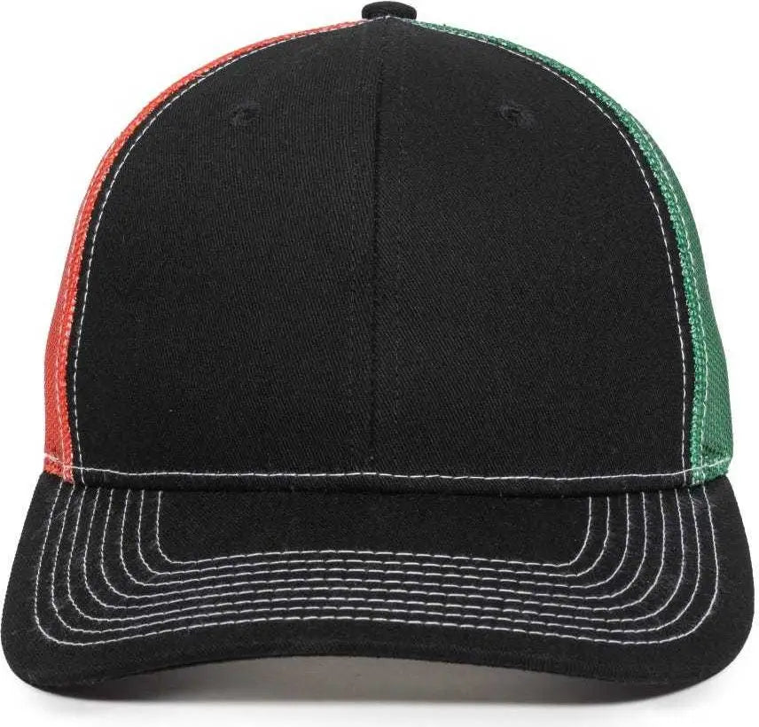 OC Sports OC771PM Mesh Back Mexican Flag Cap Black Mexican Flag Black / 6 7/8’’ 7 1/2’’