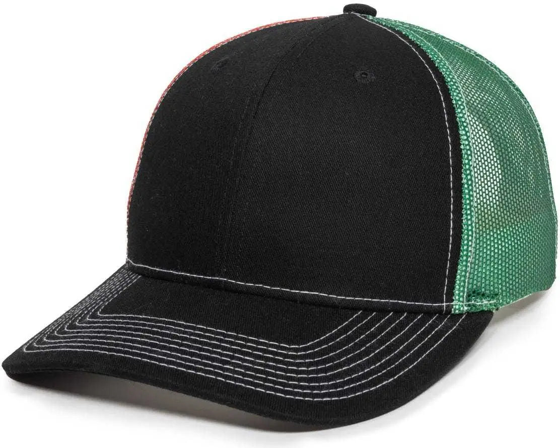 OC Sports OC771PM Mesh Back Mexican Flag Cap Black Mexican Flag Black / 6 7/8’’ 7 1/2’’