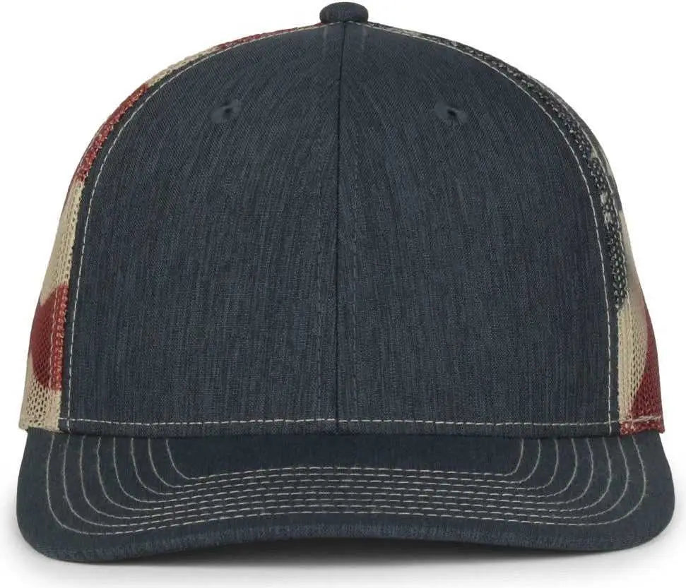 OC Sports OC771PM Mesh Back Mexican Flag Cap - Ln Heathered Navy Tan - Tan / OSFM